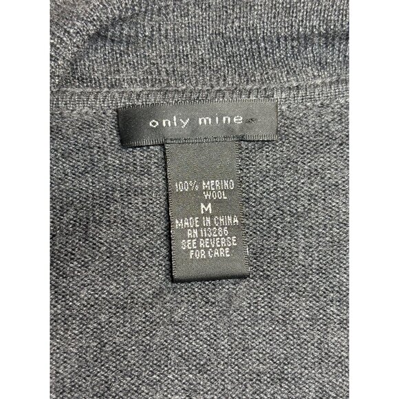 Only Mine Women Merino Wool Cardi Gray M Ruffle Trim Cozy Academia Cottagecore - Picture 3 of 7